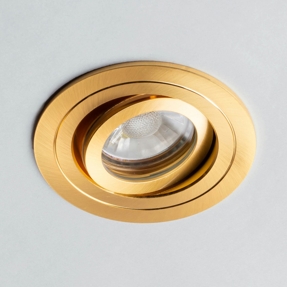 image 1 of BHS Fion Circular IP65 Tiltable Downlight | Gold | Satin Brass | 1