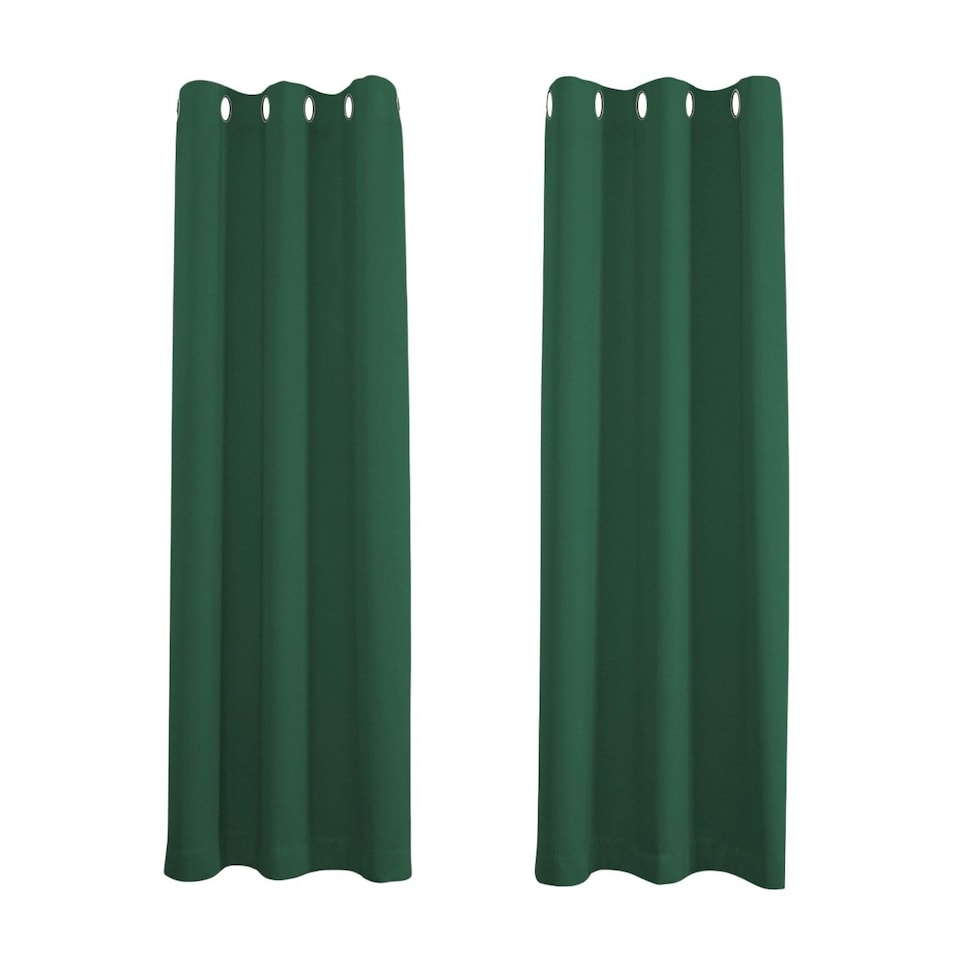image 1 of Forest Green Blackout Curtains - Dark Thermal Eyelet - 46 x 72 Drop - 2 Panel Green
