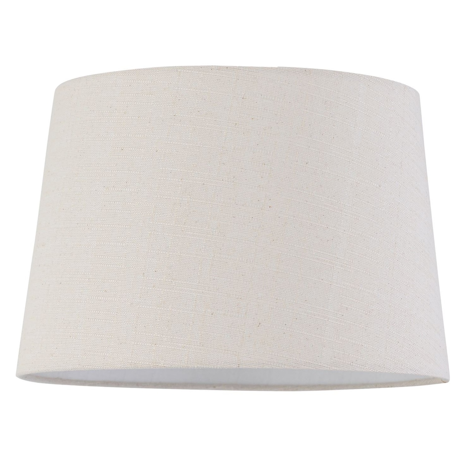 image 1 of Tripod - Chrome Lamp with Natural Linen Shade | Chrome | Brown | Large | 1