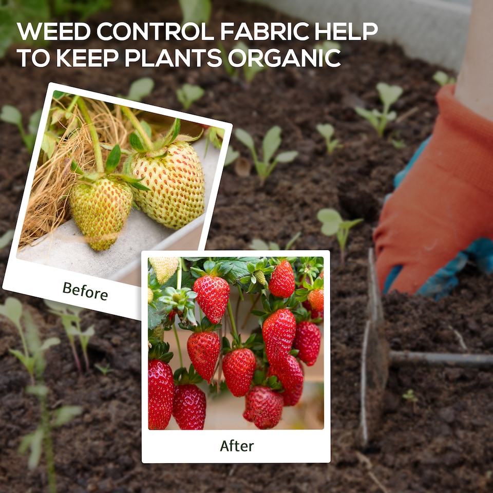 image 1 of Outsunny 2m x 100m Heavy Duty Weed Control Membrane, Weed Membrane for Landscaping Driveway Gravel Artificial Grass Lawn Underlay, Black