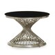 image 1 of Interiors by Premier Hourglass Side Table with Silver Base Black