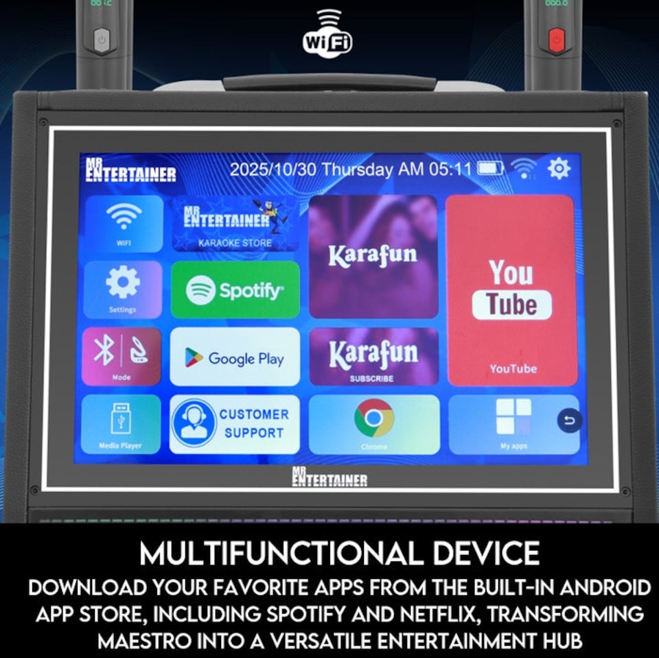 image 1 of Mr Entertainer Maestro Pro Touchscreen Karaoke Machine