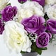 image 7 of Homescapes Set of 2 Pink & Purple Roses Artificial Flowers in Grave Vases