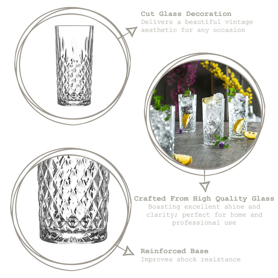 image 1 of LAV Odin Highball Glasses - 356ml - Clear - Pack of 6 Clear