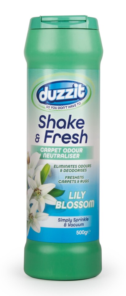image 1 of Duzzit Shake & Fresh Carpet Odour Neutraliser Lily Blossom 500g