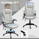 image 4 of HOMCOM Heated Vibrating Massage Chair with Reclining Function, Light Grey