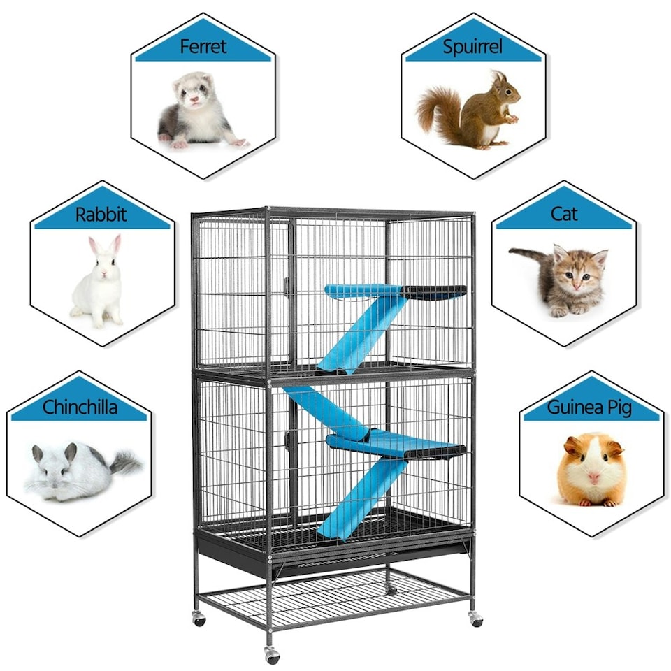 image 1 of Yaheetech 137 cm Tall 2-Story Small Animal Cage