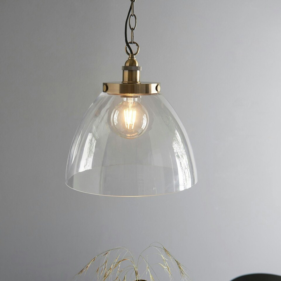 image 1 of Hansen Grand Dome Ceiling Pendant Antique Brass