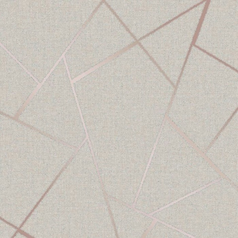 image 1 of Fine Decor Quartz Fractal Textured Wallpaper - Beige/Rose Gold - 32.8ft x 20.5in Brown