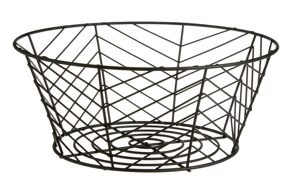 image 1 of Interiors by Premier Black Powder Coated Fruit Basket, Modern Wire Design Bowl For Storing Fresh Fruit, Durable Metal With Matte | Black