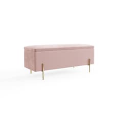 Mystica Velvet Storage Ottoman | Pink | Blush Pink