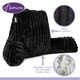 image 8 of Aamira Reading Pillow Black Faux Fur Ribbed Memory Foam Support Cushion | Black | Black | Standard | 1