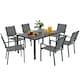 image 1 of Outsunny 7 Piece Garden Dining Set, Outdoor Furniture w/ 6 Stackable Chairs 
