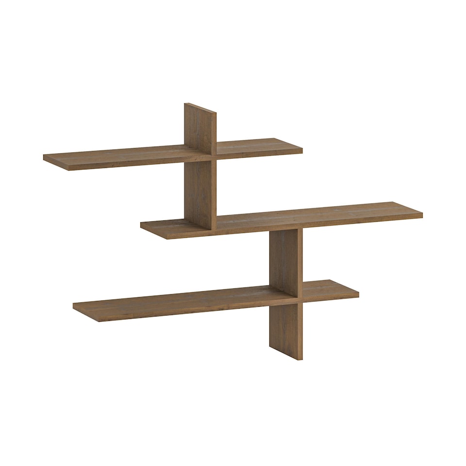 image 1 of Decortie Leo Wall Shelf 123x22x81cm Dark Oak Effect