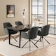 image 4 of Amble Extending Dining Table with Black Marble Melamine Top & Black Legs 160-220