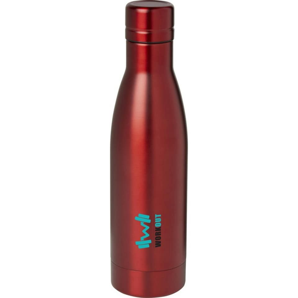 Vasa Plain Stainless Steel 500ml Water Bottle - Red - One Size