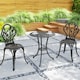 image 8 of Outsunny 3 Piece Bistro Set, Aluminium Garden Furniture with Umbrella Hole