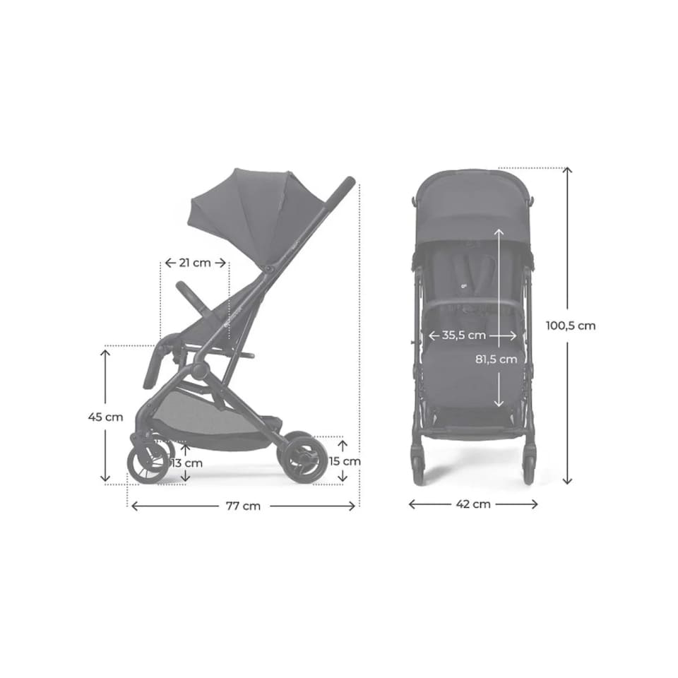 image 1 of Kinderkraft Compact And Lightweight Pushchair Indy 3 | Black | Black