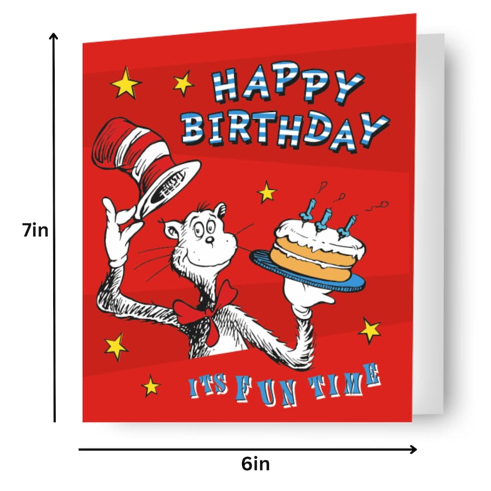 image 1 of Dr Seuss Cat in the Hat Birthday Card