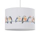 image 2 of First Choice Lighting Set of 2 Branch Bird Print Linen Easy Fit 30cm Pendant Shades Multi