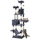 image 1 of PawHut 206cm Cat Tree with Scratching Posts Beds Condos Hammocks, Dark Grey