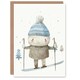 image 1 of Cute Ragdoll Skiing Snow Winter Ski For Child Kids Xmas Festive Christmas Card