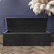 image 2 of 90cm Large Plain Safar Storage Ottoman Box, Black Naples Upholstered Deep Storage Ottoman End of Bed Bench