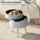 image 8 of HOMCOM Side Coffee Table End Desk Night Stand w/ Detachable Tray, Grey Grey