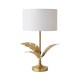 image 1 of ValueLights Christina Gold Palm Leaf Table Lamp White Shade and Bulb