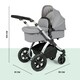 image 3 of Stomp Luxe 12pc Travel System with Stratus i-Size Car Seat & ISOFIX Base, Carrycot, Reversible Seat, Rain Cover & More (Black/Pearl Grey/Black)