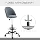 image 4 of Vinsetto Draughtsman Chair Home Office Ergonomic 5 Wheels Padded Seat Grey