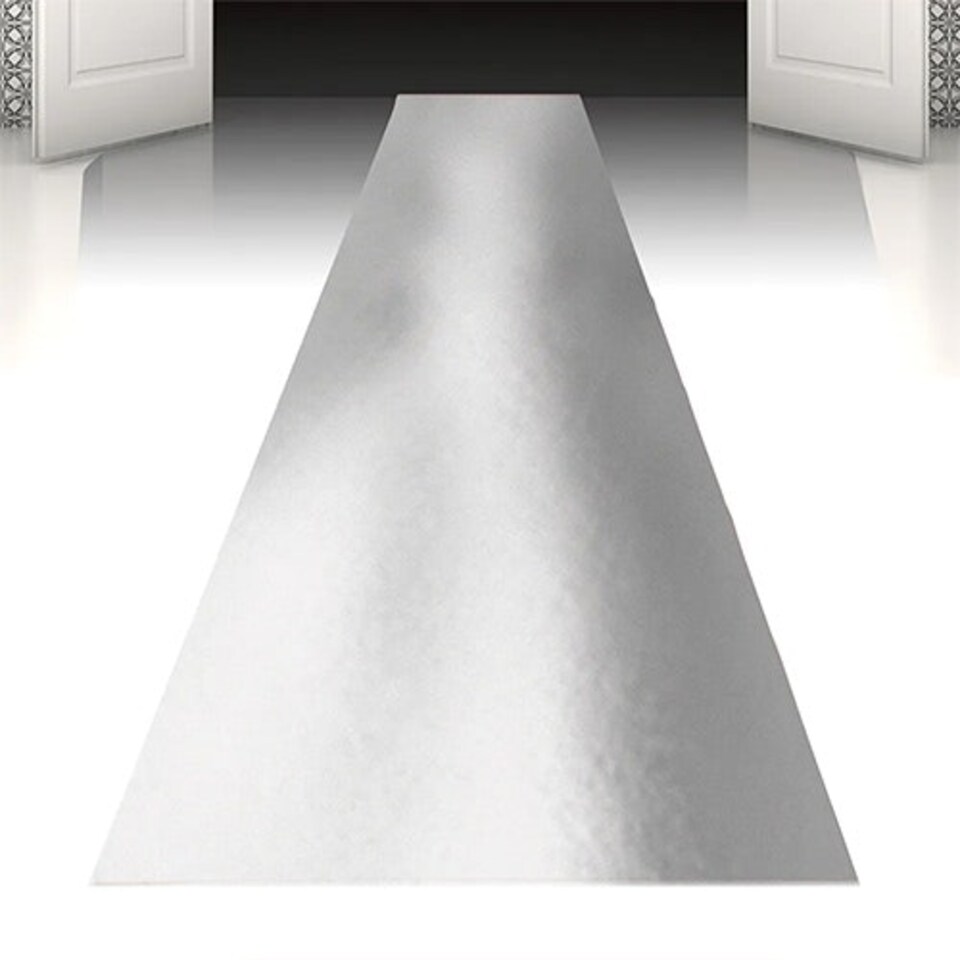 image 1 of Silver Event Carpet Runner with Adhesive Strips 4.5m x 60cm