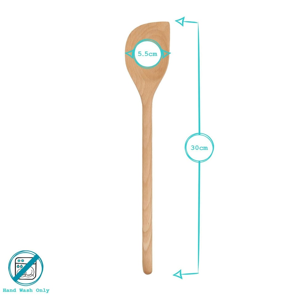 image 1 of Argon Tableware Wooden Scraper Spoons - 30cm - Pack of 3
