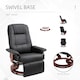 image 6 of HOMCOM Ergonomic Office Recliner Sofa Chair PU Leather Armchair Lounger Black