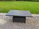 image 4 of Fimous Aluminum Outdoor Patio Furniture Set Modern Patio Conversation Sets with Adjustable Rising Lifting Dining Table Big Footstool Side Table Dark Grey