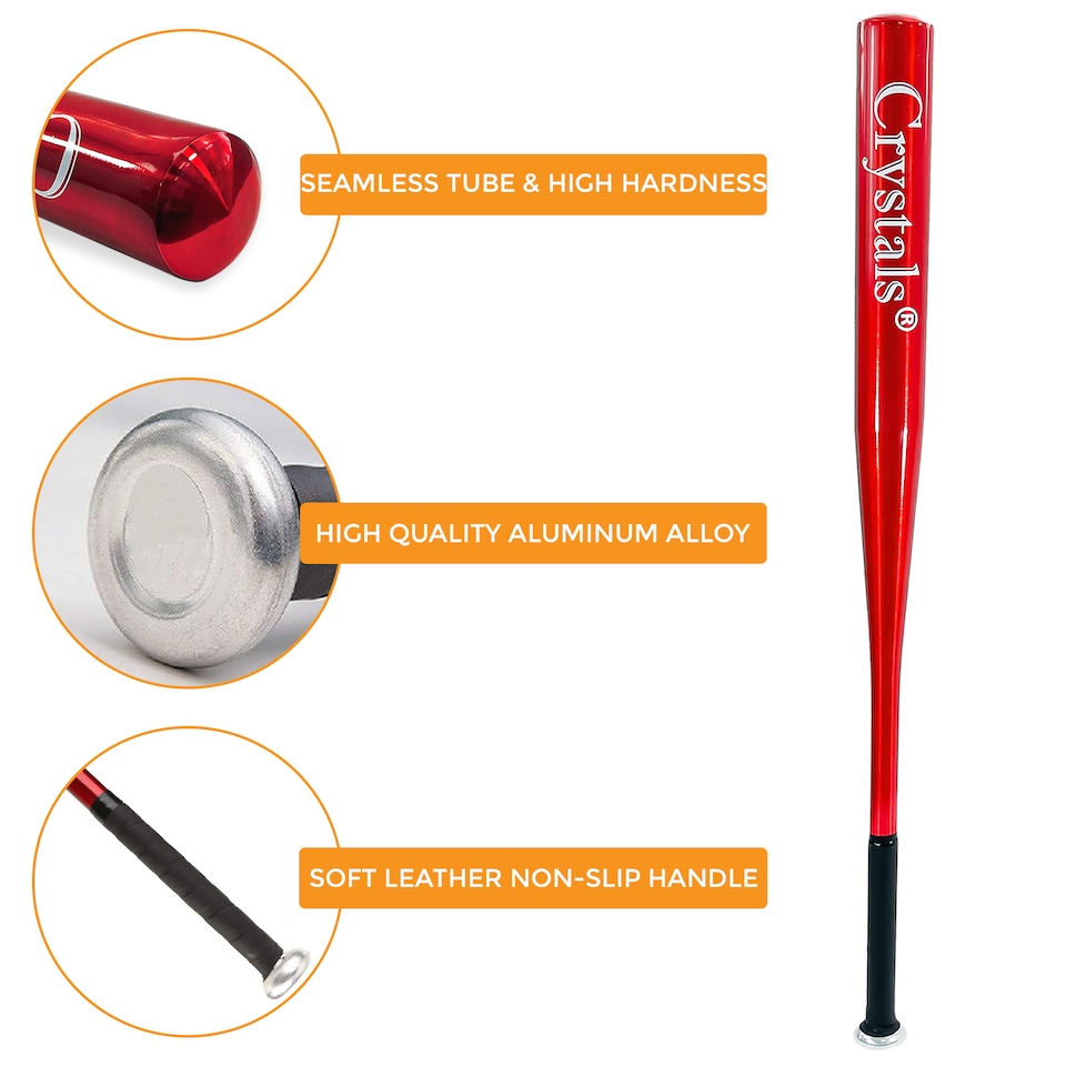 image 1 of 32" Heavy Duty Metal Baseball Bat Rounder Softball Pole Stick Stainless Steel