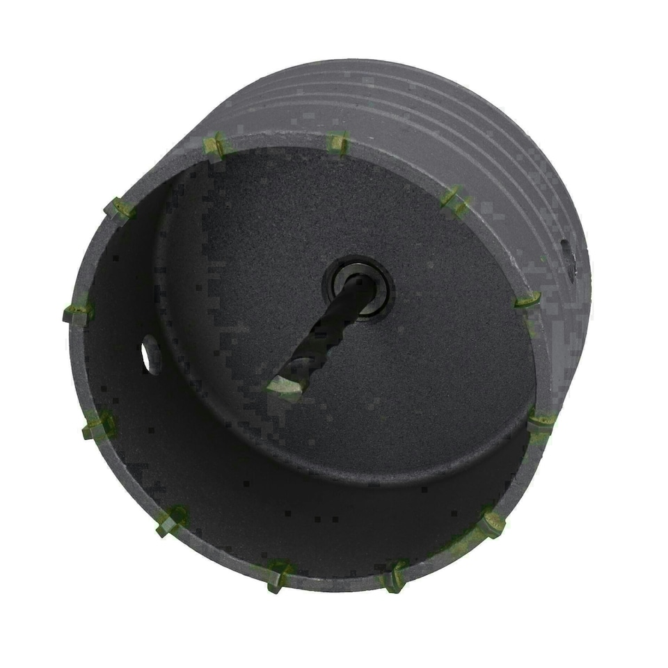 image 1 of 110mm Metric Core Drill with SDS Plus Arbor + Pilot Drill Brick Stone Cutter