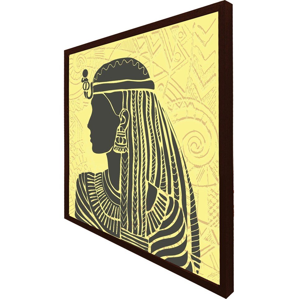 image 1 of Egyptian women on yellow (Picture Frame) Brown | Oak | XS