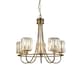 image 1 of Berenice 5 Light Multi Arm Glass Shade Ceiling Pendant Antique Brass