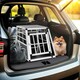 image 8 of Aluminium Pet Car Crate Travel Cage Dog Puppy Cat Transport Kennel 2 sizes - 69x54x50cm
