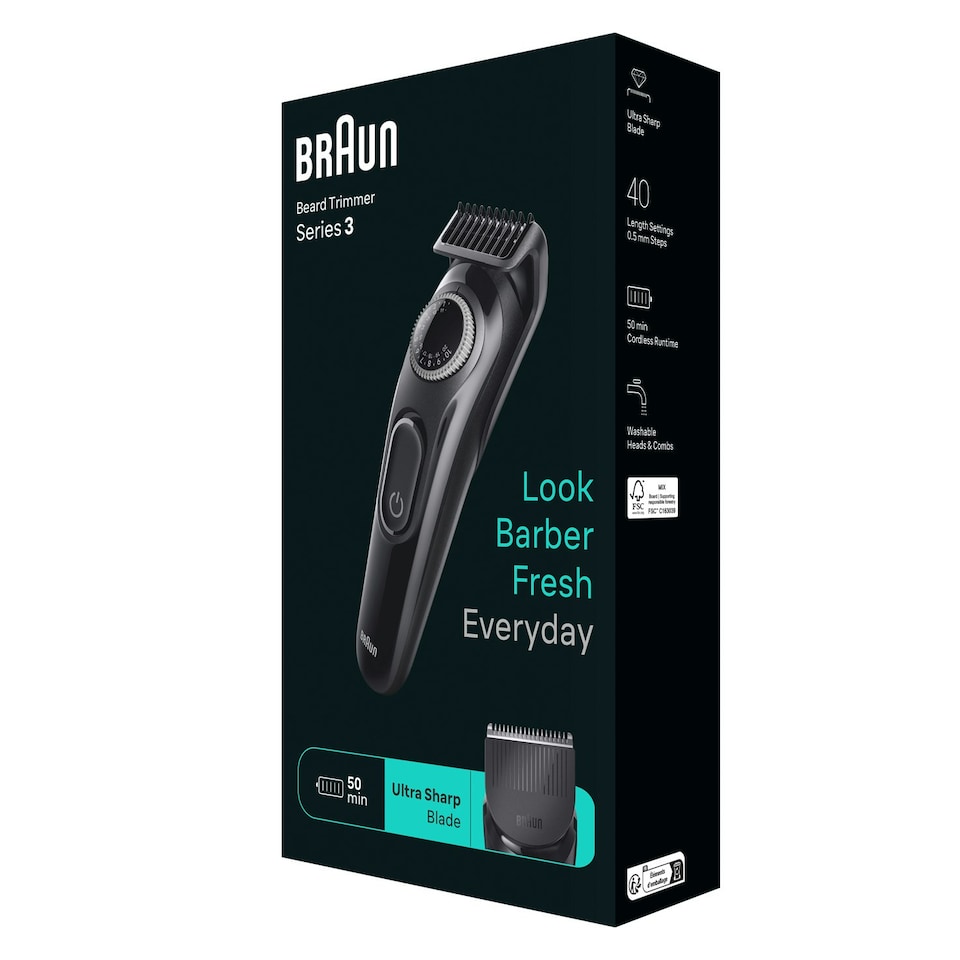 image 1 of Braun Beard Trimmer 3 BT3420 Grey