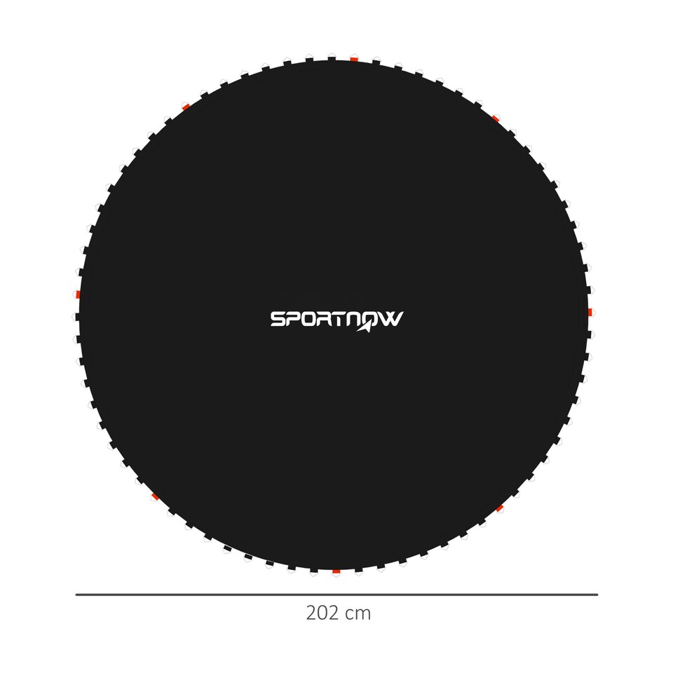 image 1 of SPORTNOW Trampoline Mat with 42 V-Hooks, for 8ft Trampoline, Black