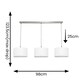 image 3 of ValueLights Reni White Drum Shade 3 Drop Bar Chrome Diner Ceiling Pendant Light with Bulbs Silver
