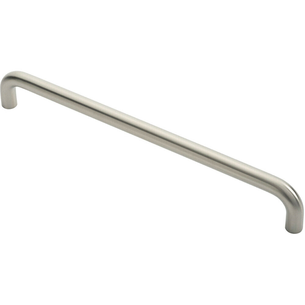 Loops Round D Bar Pull Handle 22mm Dia 450mm Fixing Centres Satin Stainless Steel in Metallics