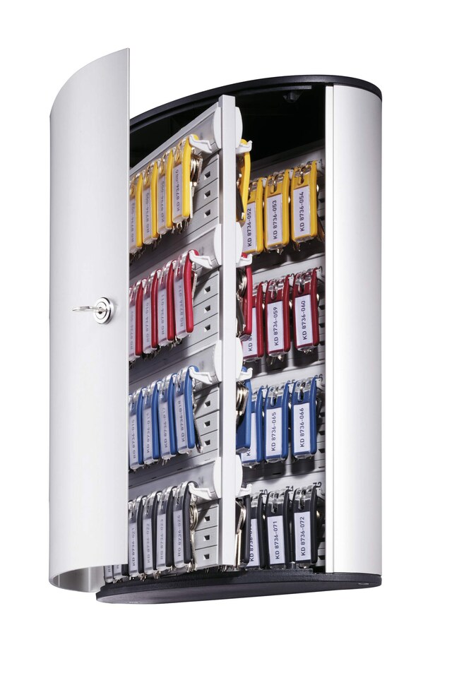 image 1 of Durable Key Safe 72 Lock Box | Holds 72 Keys | Includes 6 Key Clips | Silver