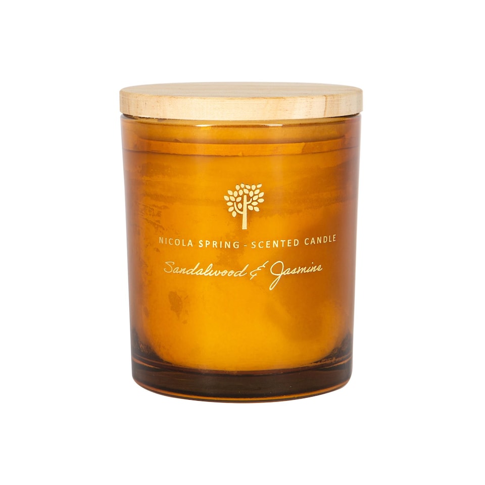 image 1 of Nicola Spring Soy Wax Scented Candle - 130g - Sandalwood & Jasmine | Orange | Orange