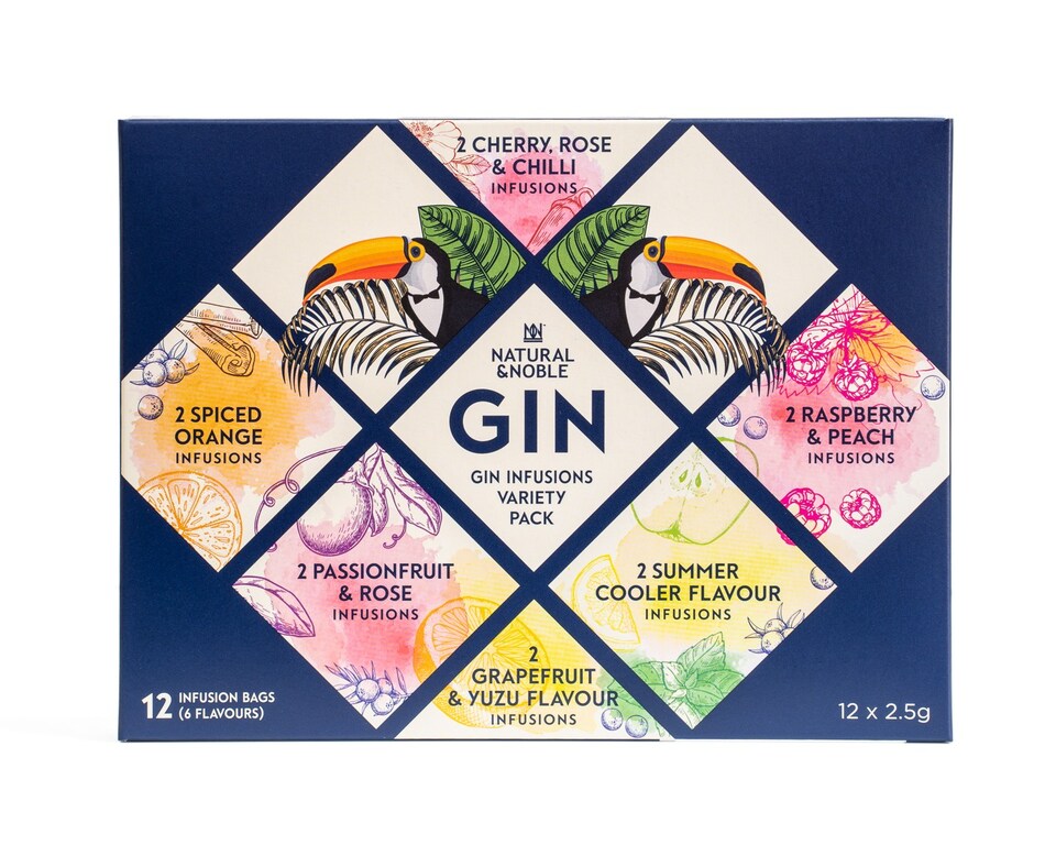 image 1 of Gin Infusions Variety Gift Pack | Make Your Own Delicious Flavoured Gin | 12 Delicious Infusion Bags for Gin Drinks