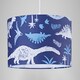 image 6 of Modern and Fun Dinosaur Themed Navy Blue and White Cotton Little Ones Lamp Shade | Blue