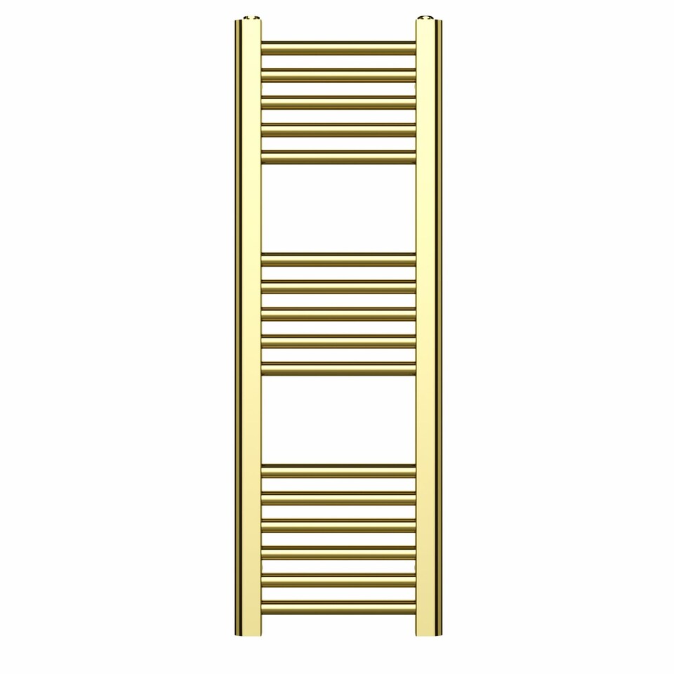 image 1 of 300mm x 900mm Shiny Gold Heated Bathroom Towel Rail Radiator For Central Heating UK