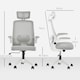 image 3 of HOMCOM Executive Mesh Office Chair with Headrest, Lumbar Support, Grey Grey